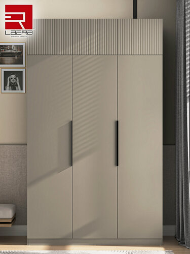 Изображение товара LAERA Шкаф распашной с антресолью для одежды 135х52х260 мыло глиняно-серый