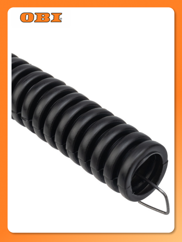 Труба гофрированная из ПНД безгалогенная HF, с зондом, ø16мм, черная (бухта 10 м/уп) REXANT