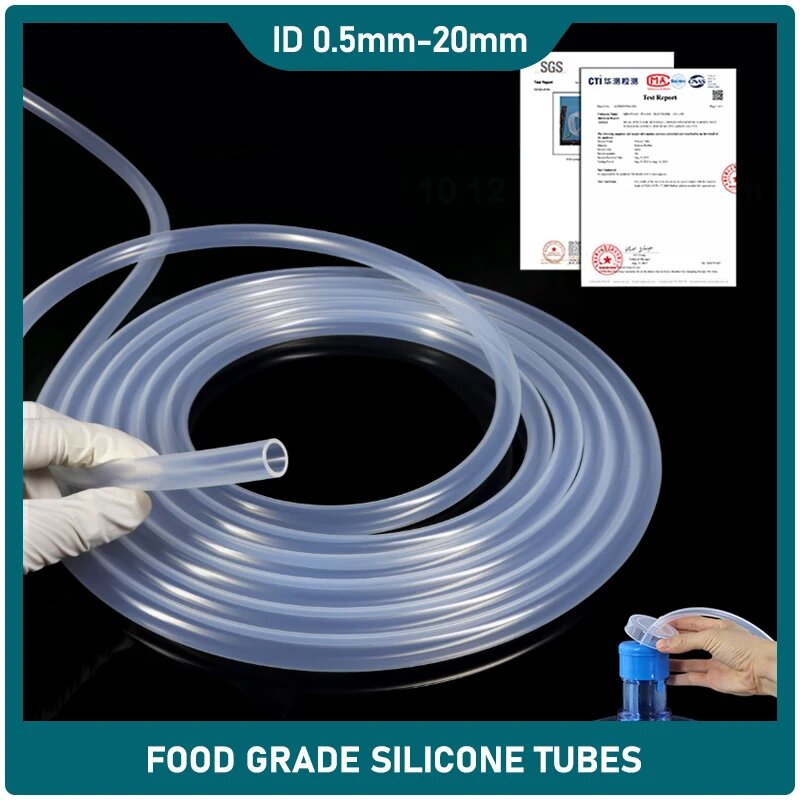 1/3/5/10 м прозрачный пищевой силиконовый шланг ID05 1 2 3 4 5 6 7 8 9 10 12 14 16 18 20 мм нетоксичная садовая трубка для напитков и воды ID 10mm x OD 16mm 1 Meter