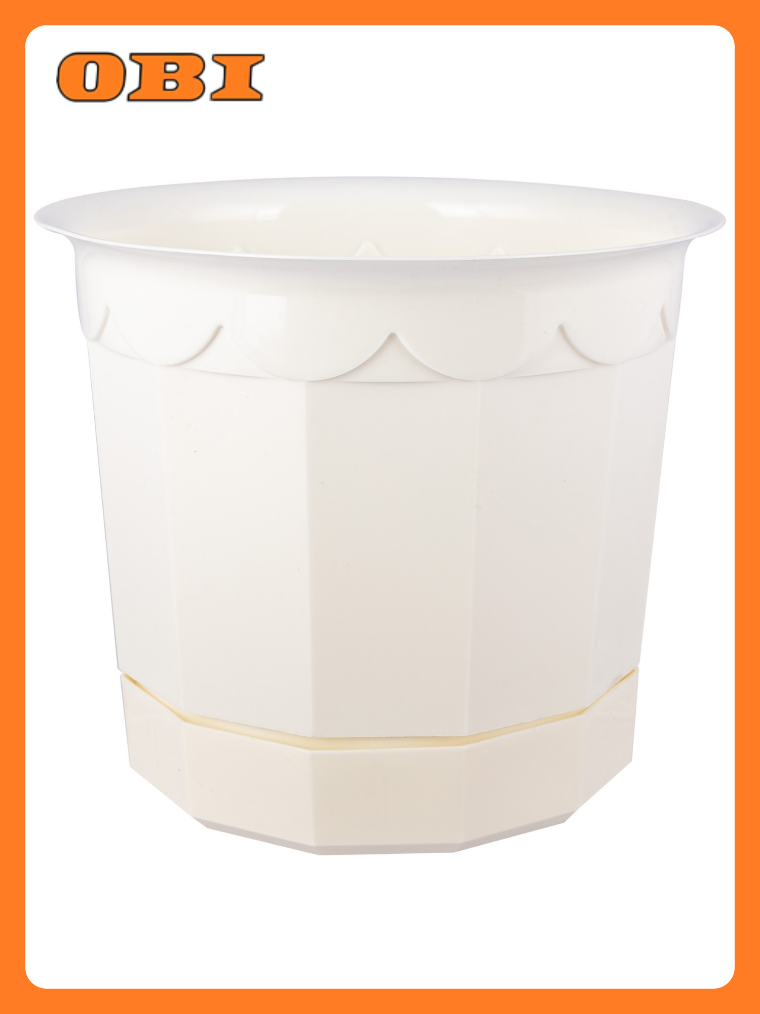 Горшок для цветов с поддоном пластик 16 л d160 h135 мм молочный