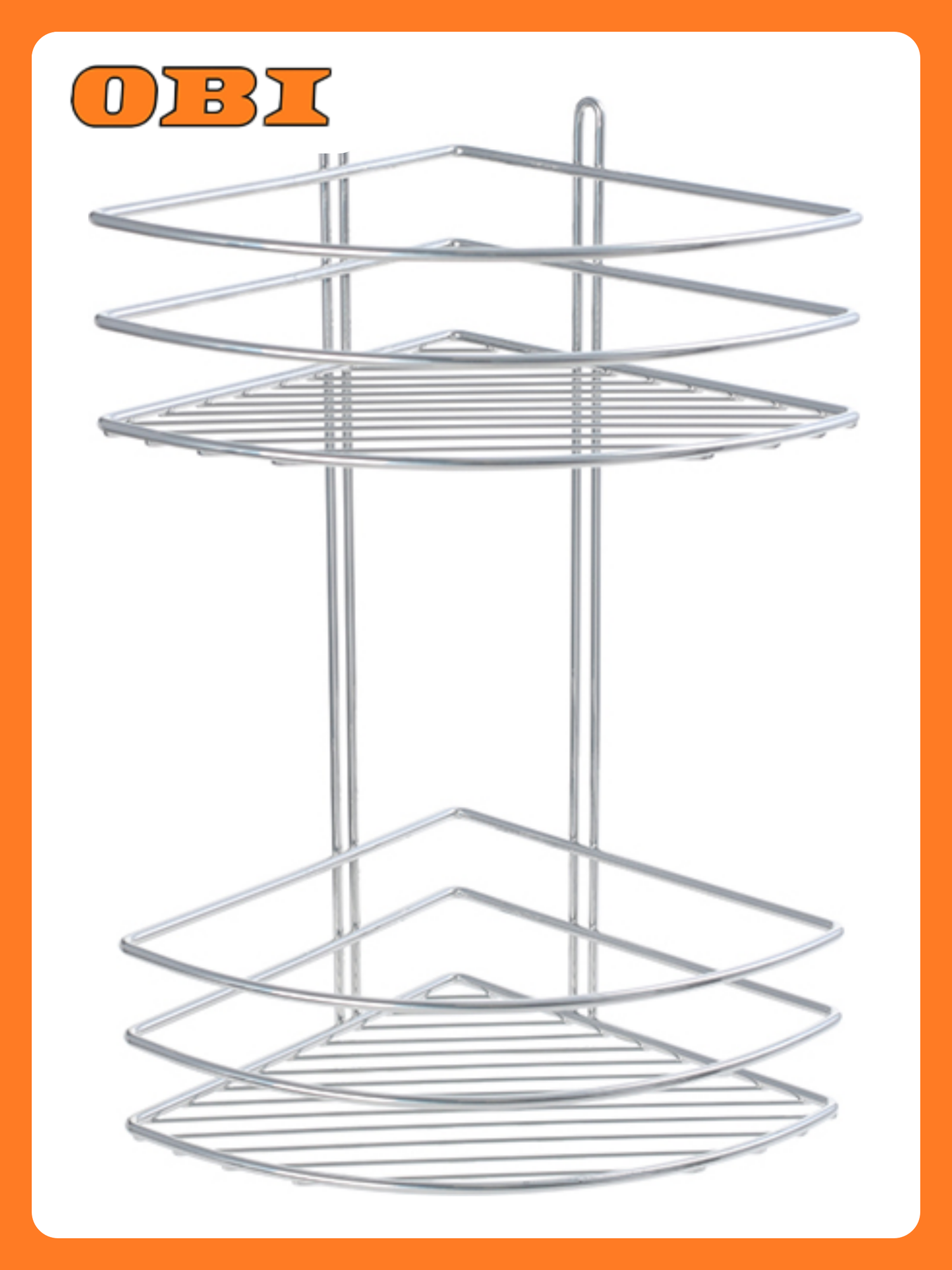 Полка Fixsen угловая 2-этажная металл хром настенная решетчатая Ограничитель Комплектация: полка крепления