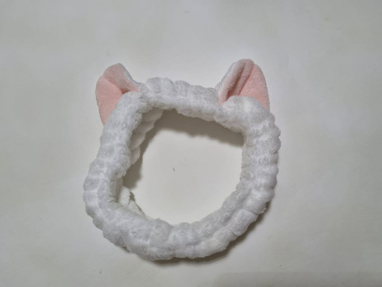 Ободок для умывания с ушками белый — фото 1