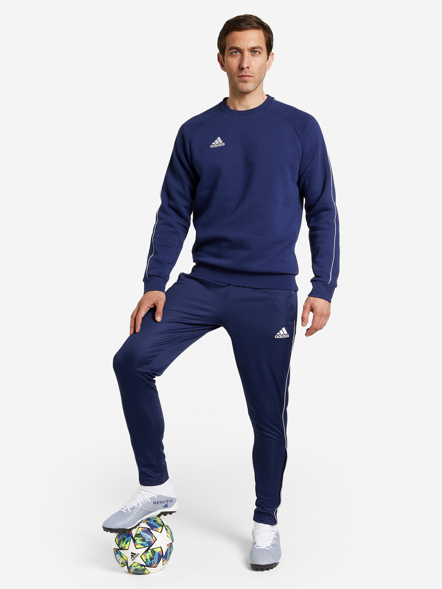 Брюки спортивные adidas, размер M, синий — фото 1