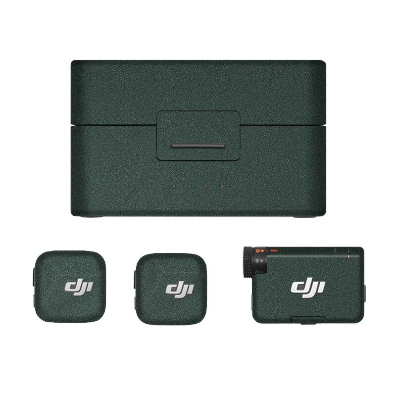 Защитная пленка для беспроводного микрофона DJI Mic Mini с рисунком изумрудного цвета, матовая 3M, зеленый цвет для