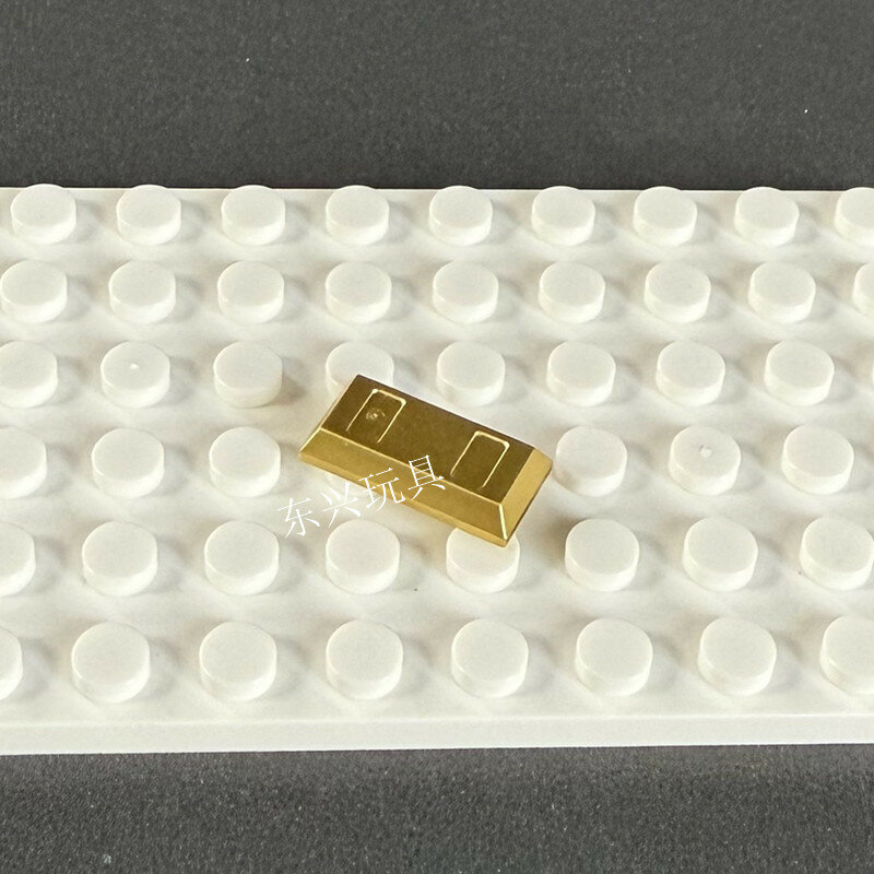 Совместимый с LEGO 1x2 гладкий кирпич с золотым покрытием, 100 г (примерно 454 шт.) опт