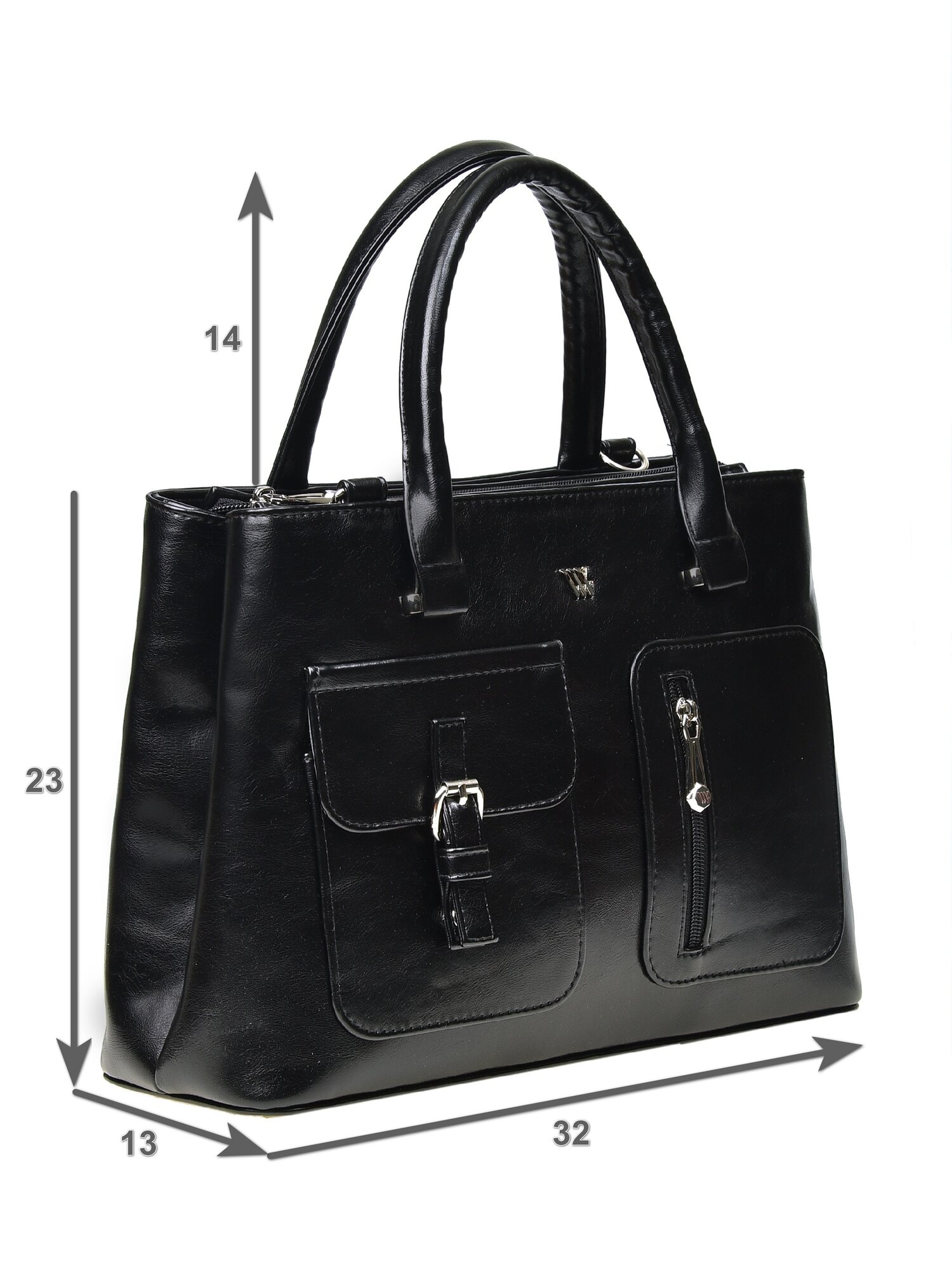 Сумка тоут Vera Victoria Vito, фактура гладкая, черный — фото 1