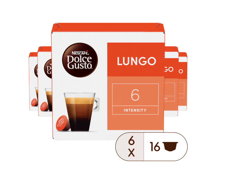 Кофе в капсулах Nescafe Dolce Gusto Lungo 6 коробок x 16 капсул