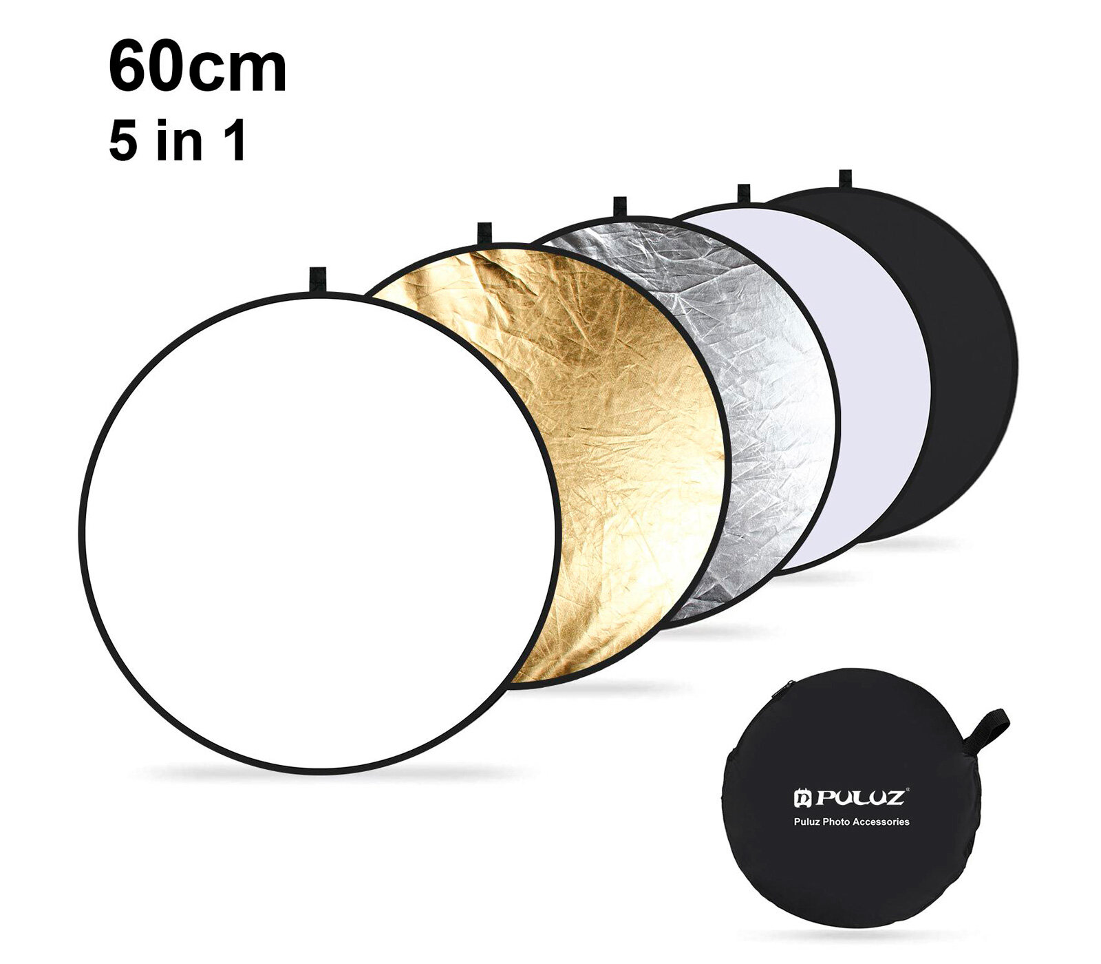 Отражатель Puluz PU5111, 60 см, 5 в 1, золото/серебро/черный/белый/просвет