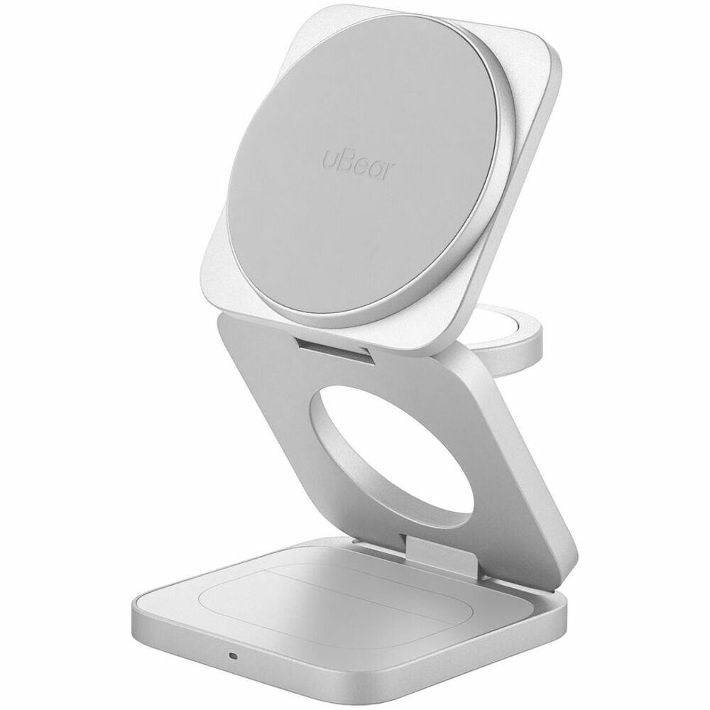 Беспроводная зарядная панель 3 в 1 Для IPhone, Apple Watch, Airpods uBear Balance Slim Qi2.2 35W Silver