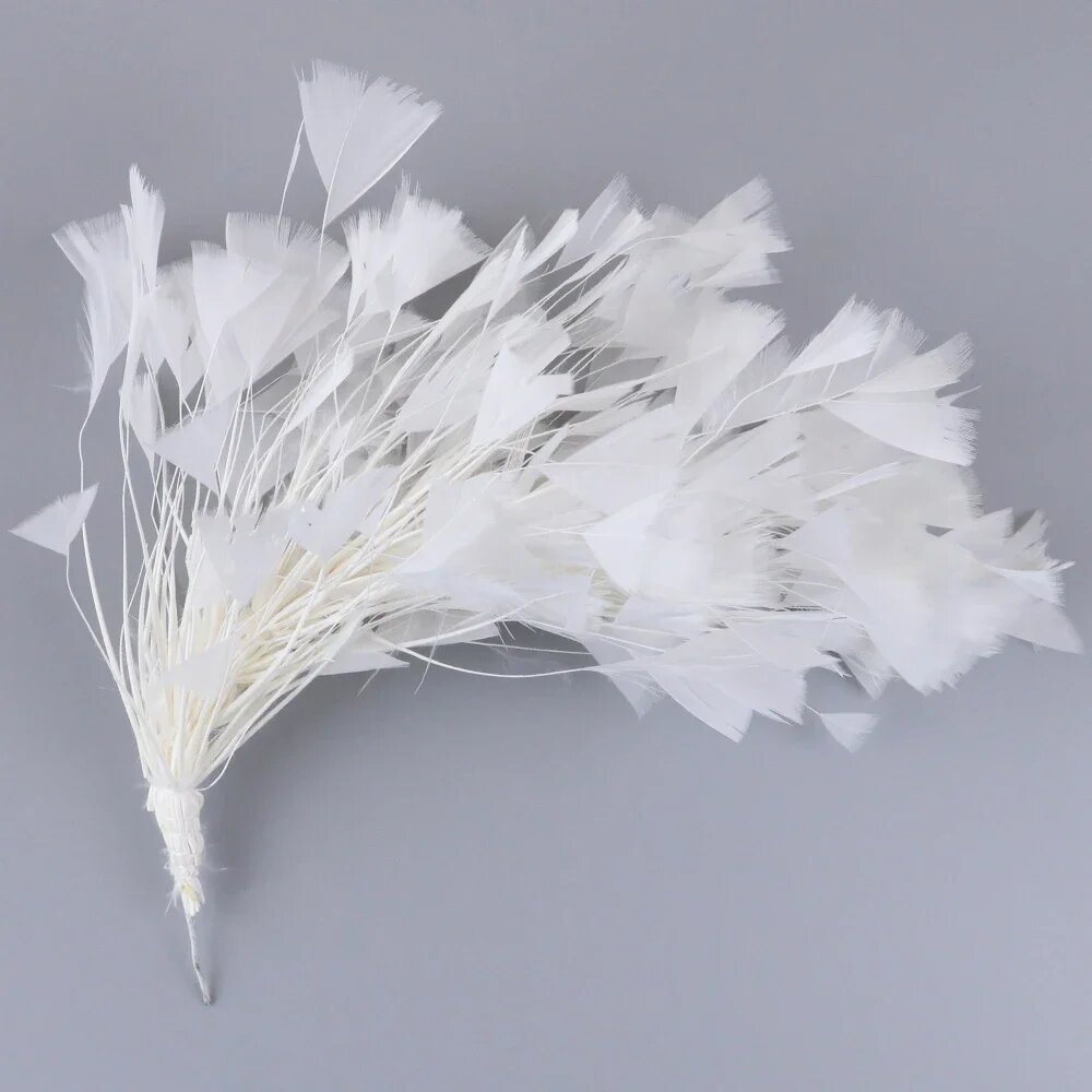 Перья индейки белые 25-30 см, Color: 12 white