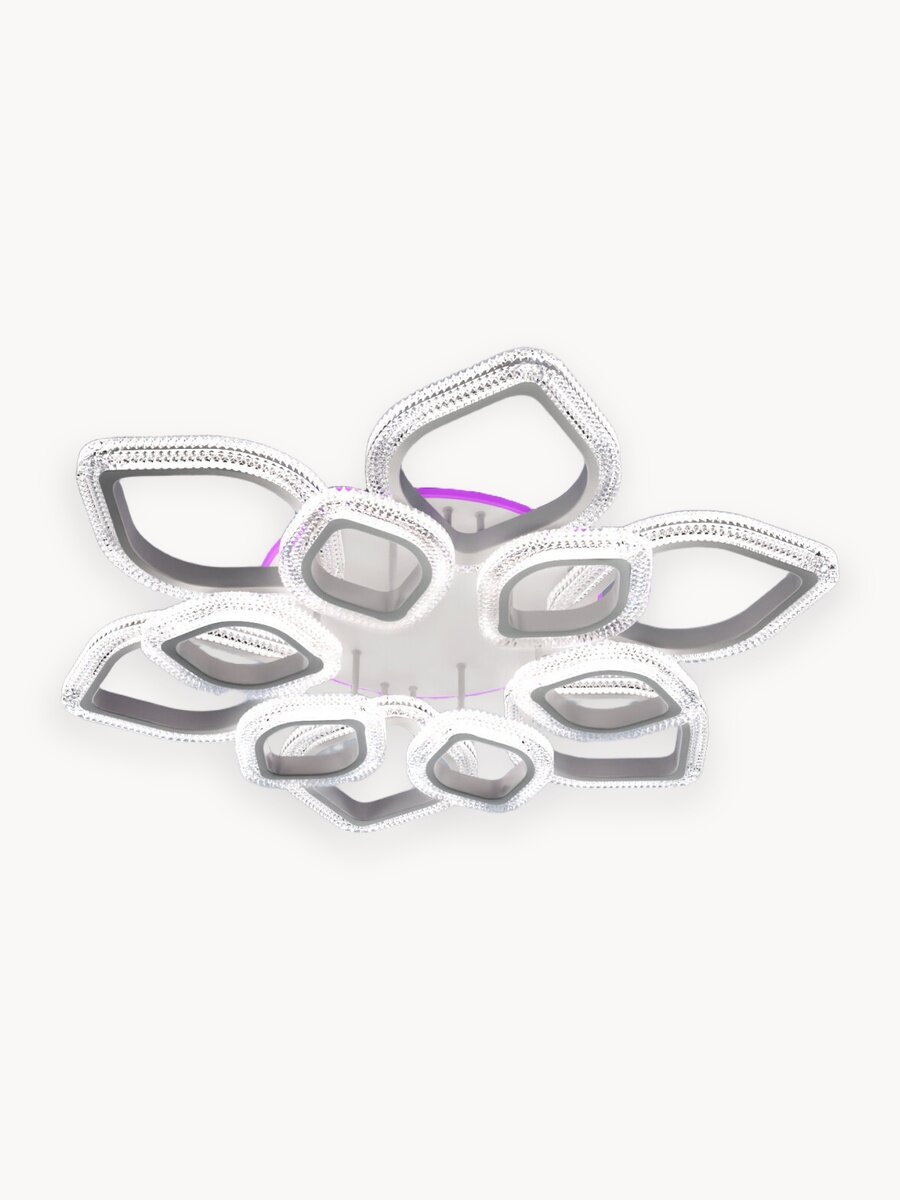 Люстра потолочная светодиодная с пультом в зал, c RGB подсветкой, белая, большая, Ritter TERAMO, 272 Вт, до 60 м2 51940