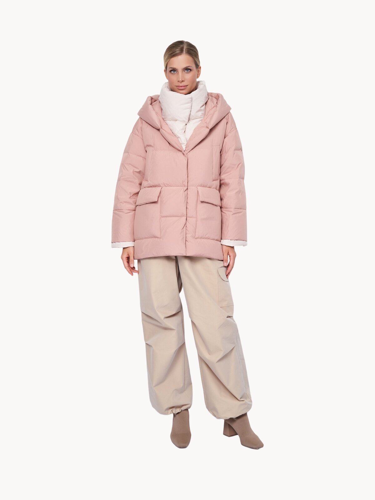 Пуховик Electrastyle, размер 46, пудровый