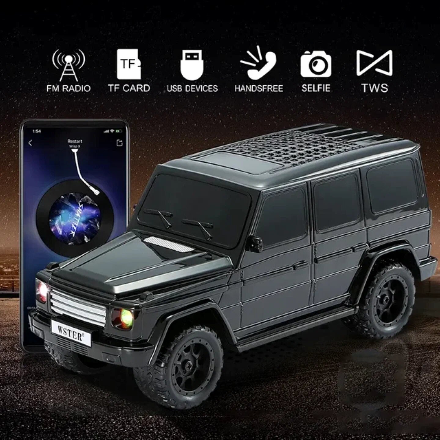 Беспроводная колонка-машина WS-591 Bluetooth, USB/SD, AUX, FM-радио, с пультом