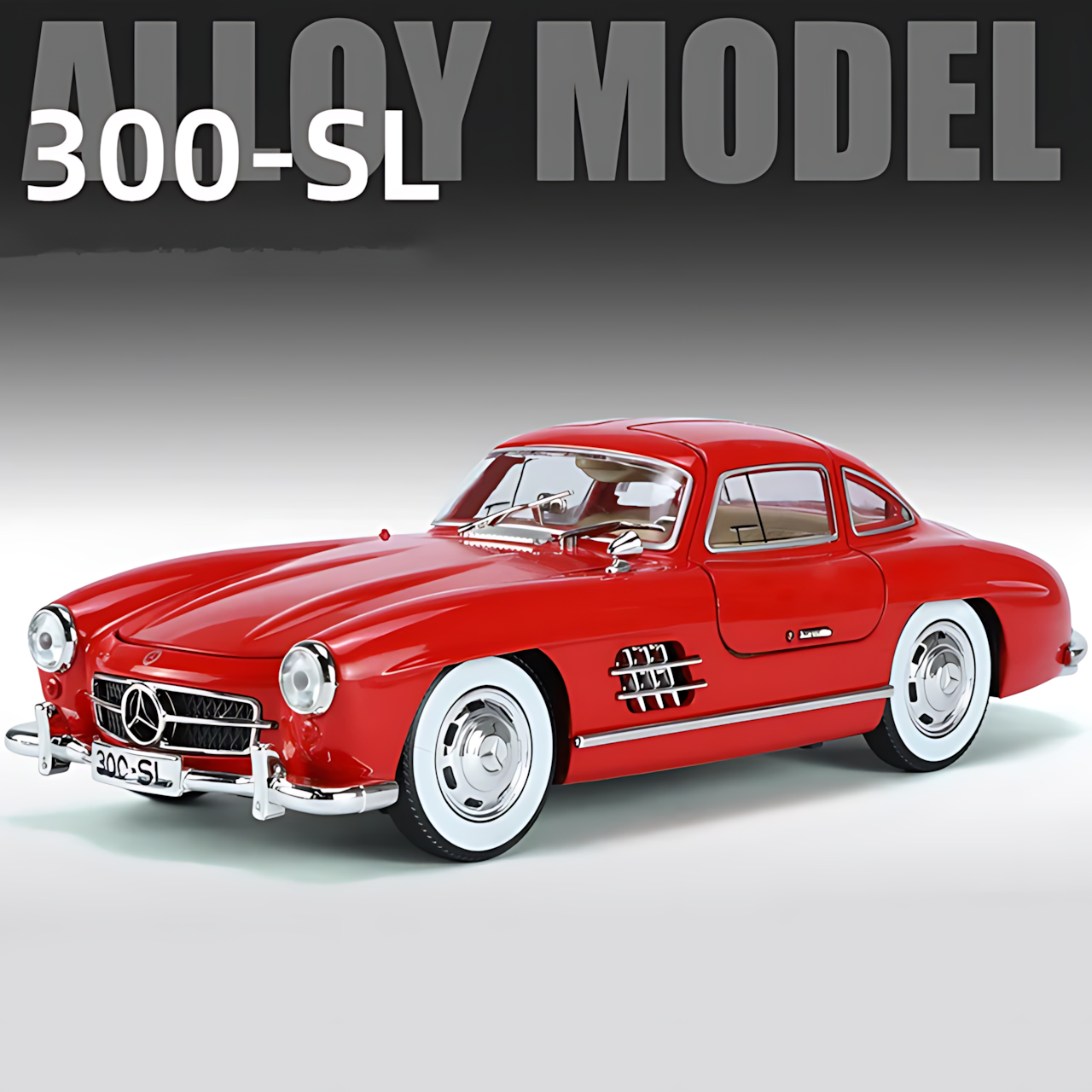 Модель масштабной машины Jinlifang "Мерседес-Бенц" 300SL, 1:24, ретро, металл