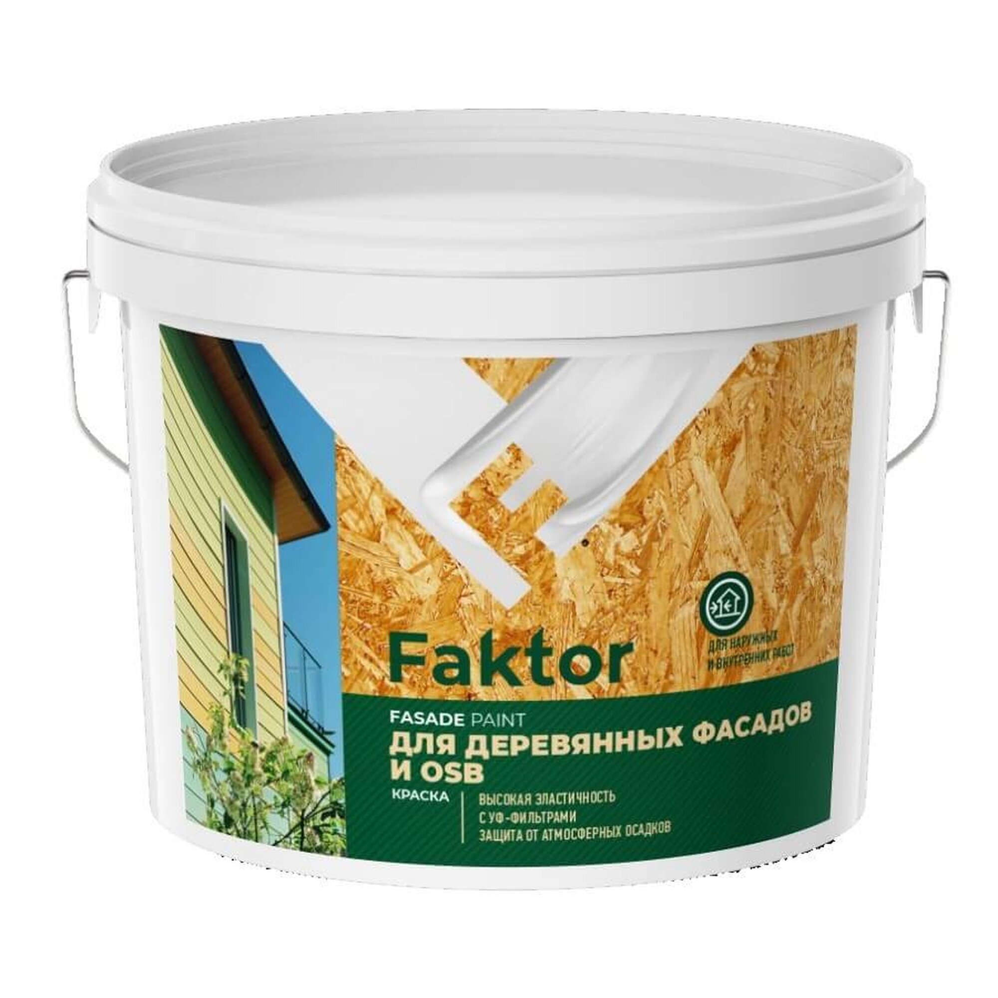 Краска Faktor для деревянных фасадов матовая белая 27 л