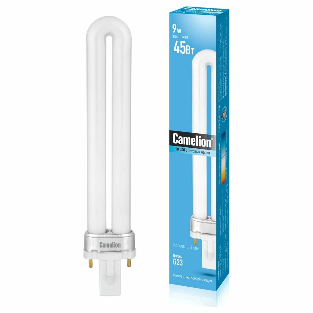 Лампа люминесцентная компакт. LH 9Вт-U/842 9Вт G23 4200К 220В универс. Camelion 2288