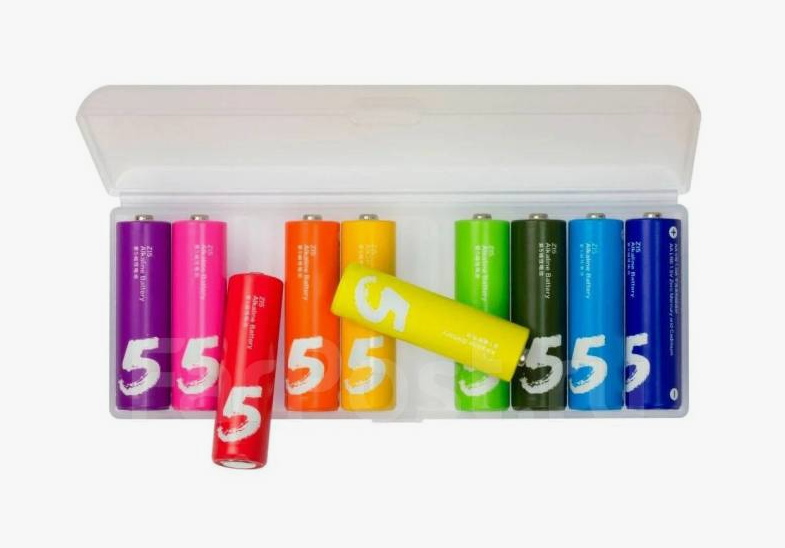 Батарейки комплект 10шт Xiaomi Rainbow ZI5 AA 1.5в Alcaline в пластиковом боксе