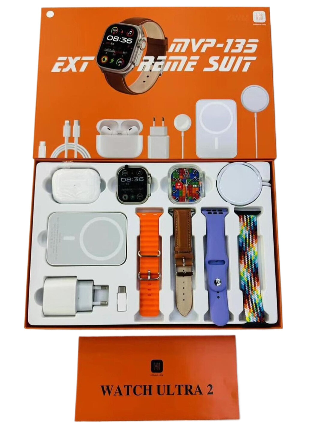 Комплект, часы 8 ultra, 49 мм, Pro 2, powerbank Magsafe, беспроводное зарядное устройство