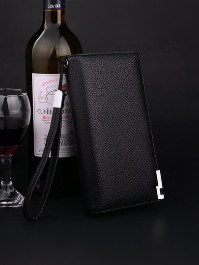 Кошелек , фактура гладкая, черный — фото 1