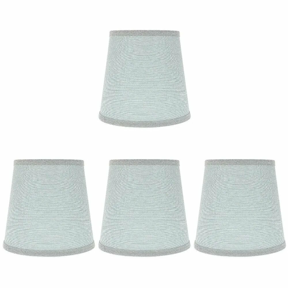 Комплект из 4 абажуров из ткани светло-голубого цвета для декоративных ламп