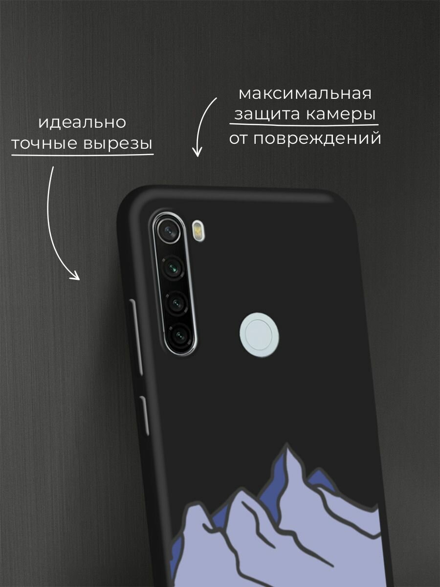 Черный матовый чехол на Xiaomi Redmi Note 8T / Сяоми Редми Нот 8Т с принтом "Гора" — фото 1