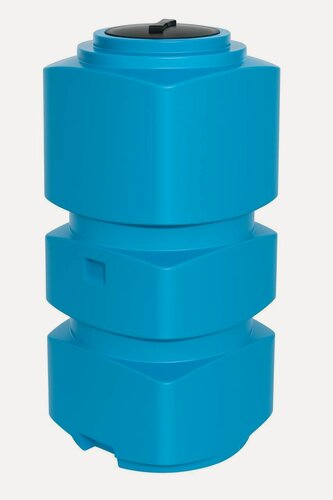Изображение товара Ёмкость К 750 л. вертикальная голубая с отводами 1", крышка 450 мм