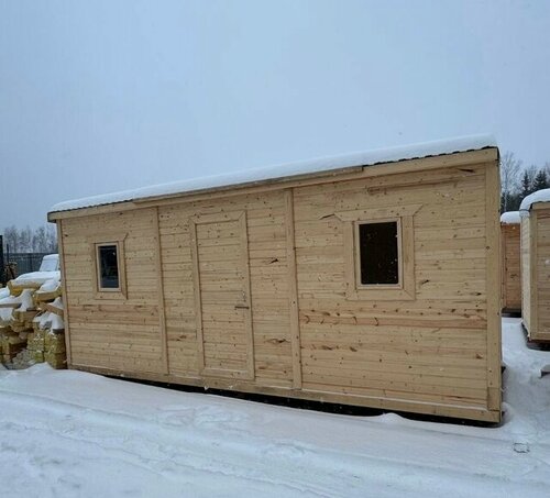 Изображение товара Бытовка "Распашонка", дерево/металл, 6x2,3 м, площадь 12 м².