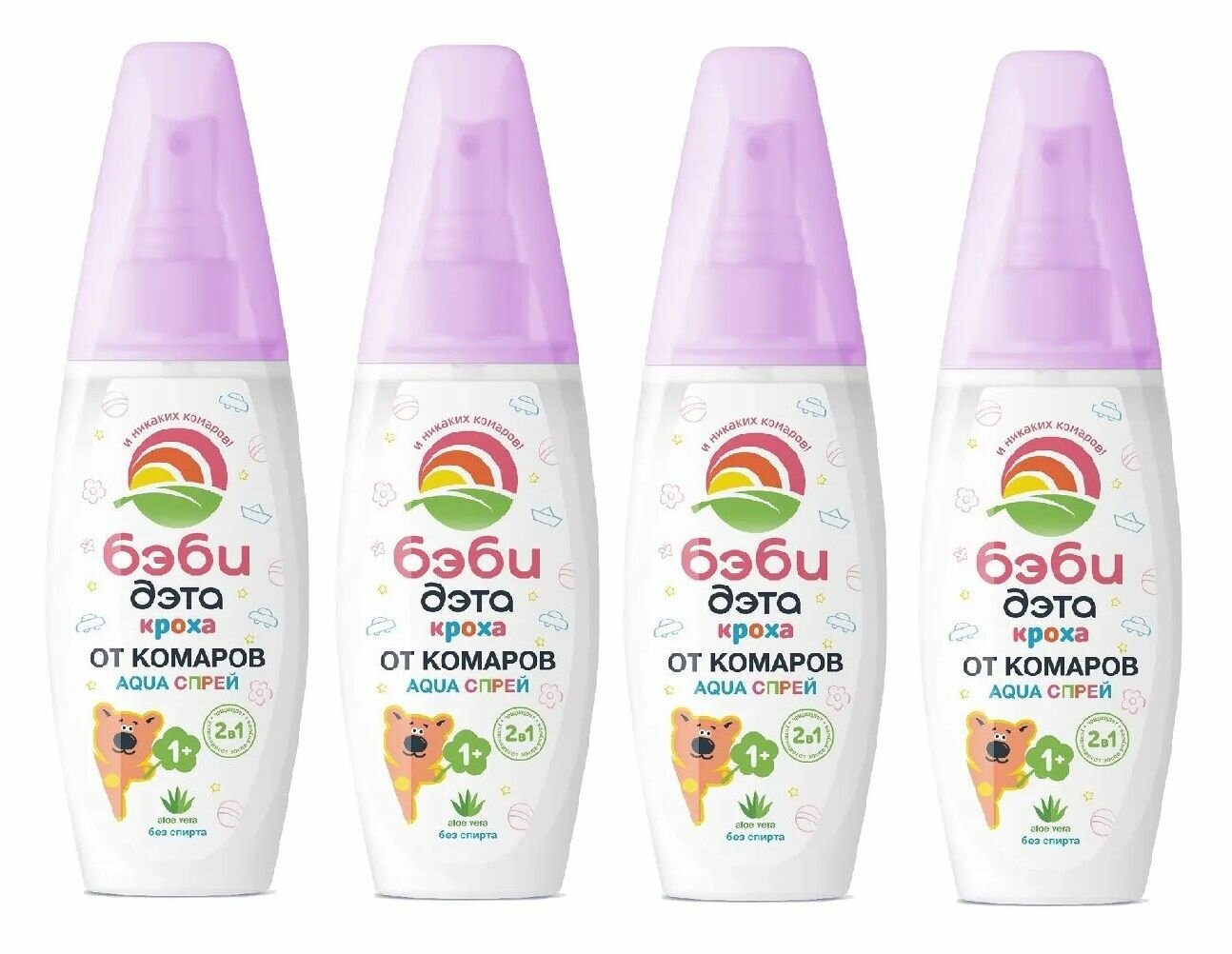 Aqua Спрей Бэби Дэта Кроха от комаров для детей 100мл 4 шт.