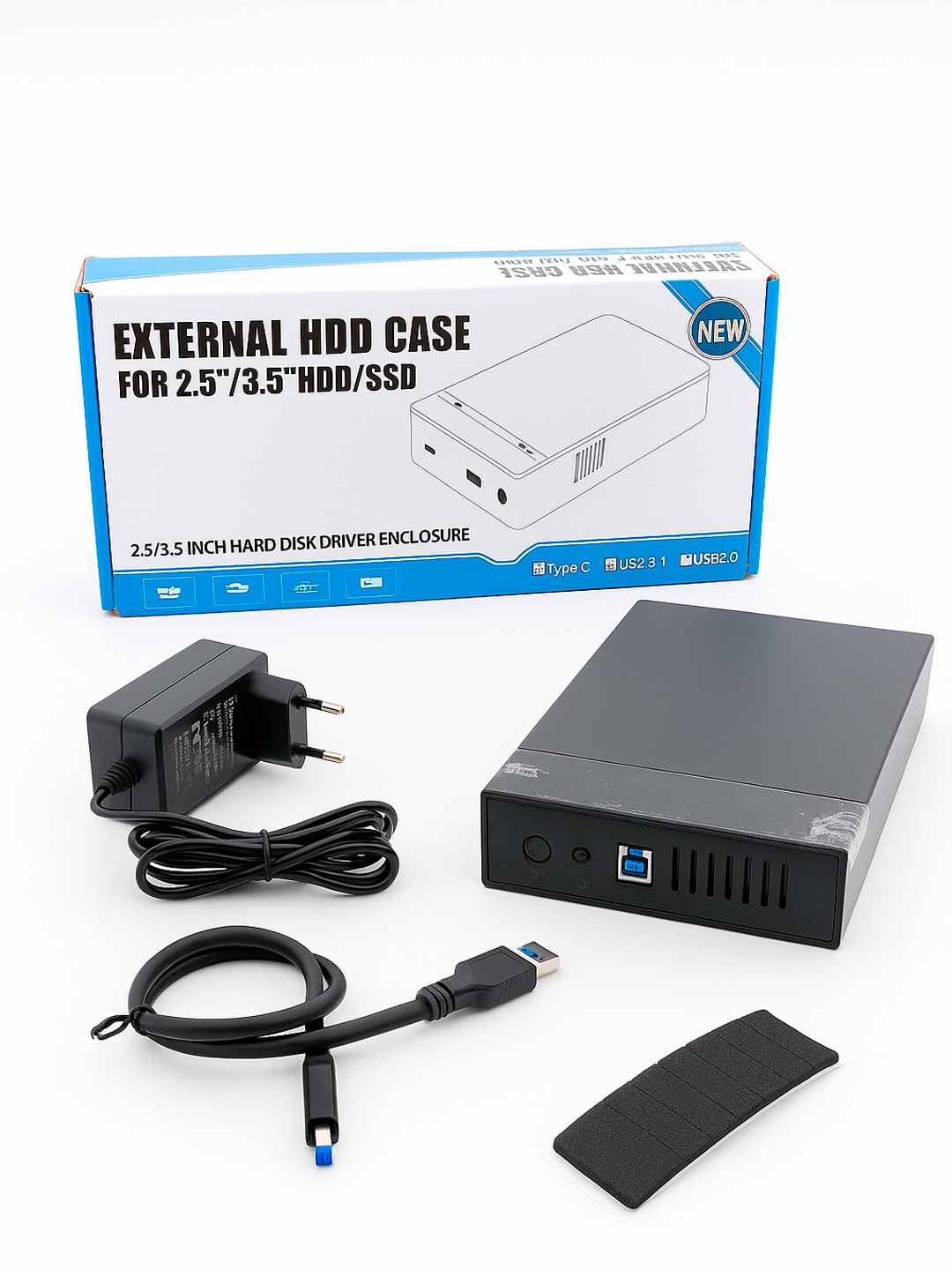 Внешний корпус для дисков, с блоком питания, SATA на USB 3.0