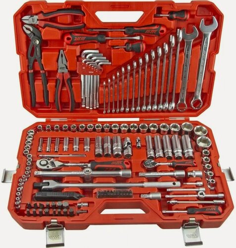 Изображение товара Набор инструментов 146 предметов слесарно-монтажный 1/2',1/4' 6-ти гранный в кейсе, JTC-H146C