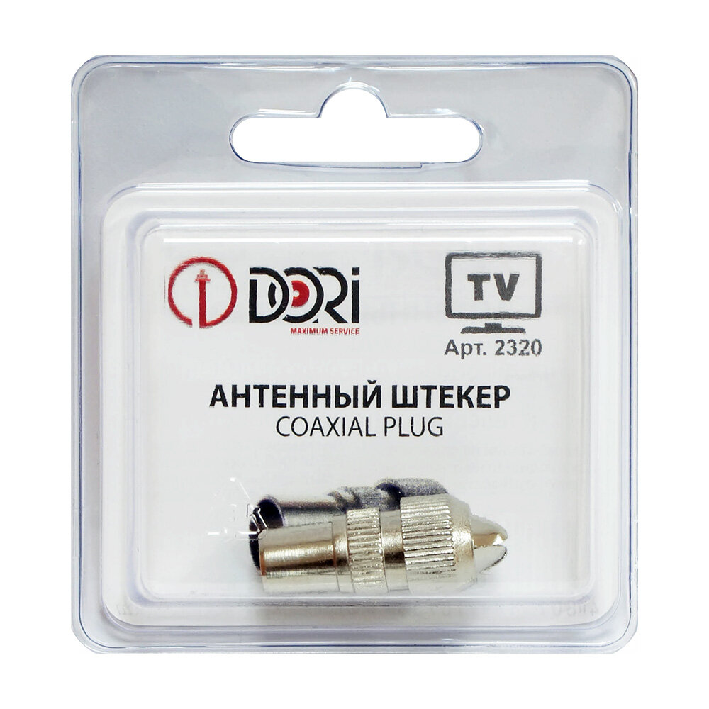 Штекер антенный DORI 2320 TV штекер металл серебристый 1 шт