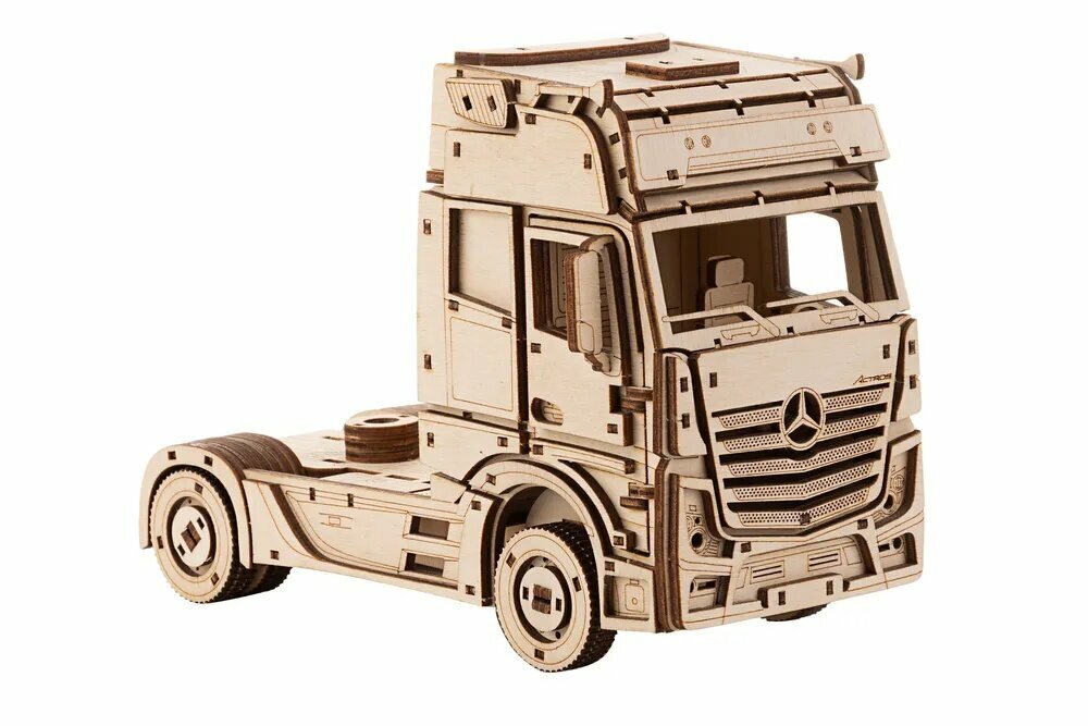 Деревянный конструктор сборная модель 3D Европейский грузовик Mercedes-Benz Actros тягач 20 5х8 5х14 0 см 391 дет.