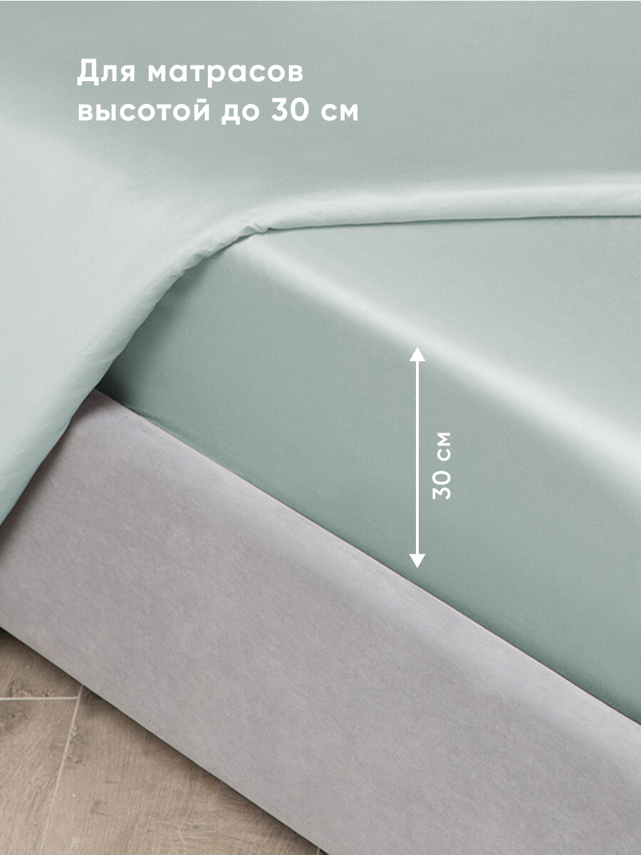 Простыня на резинке Askona (Аскона) Organic Cotton Фисташковый 180*200*30 — фото 1