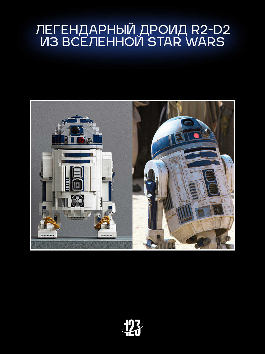 Bebriks “R2-D2” — Конструктор легендарного дроида из вселенной Star Wars, 2411 деталей Совместим с лего — фото 1