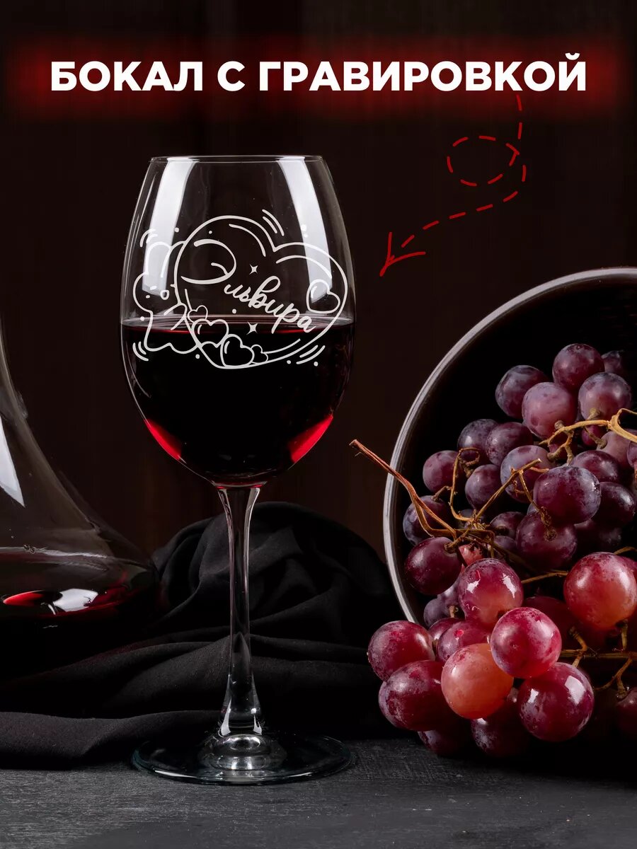 Именной бокал с гравировкой Эльвира — фото 1