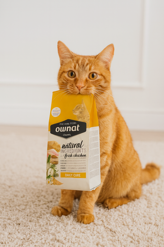 Изображение товара Корм Ownat Classic, для взрослых кошек, сухой, с курицей, 1.5 кг