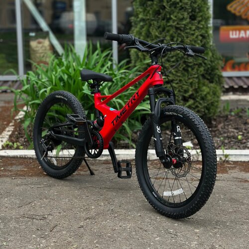 Изображение товара Горный подростковый велосипед TIMETRY ORIGINAL TT230, 20" колеса, магниевая рама, красный