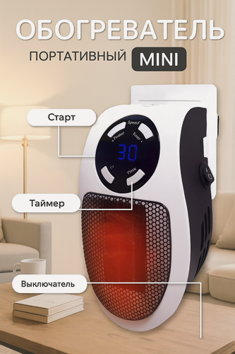 Изображение товара Электрический Обогреватель для дома, настенный, Портативный мини тепловентилятор, инфракрасный обогреватель
