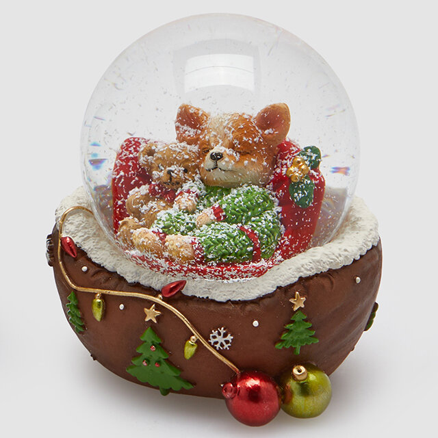 Снежный шар Woolsington - Щенок Бакси с подарками 9 см EDG 8101258A999-3