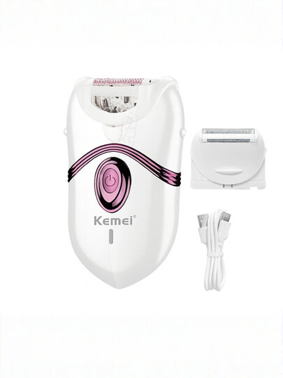 Эпилятор Kemei "KM-395", для тела и лица, 2в1, массажная губка, 30 пинцетов — фото 1