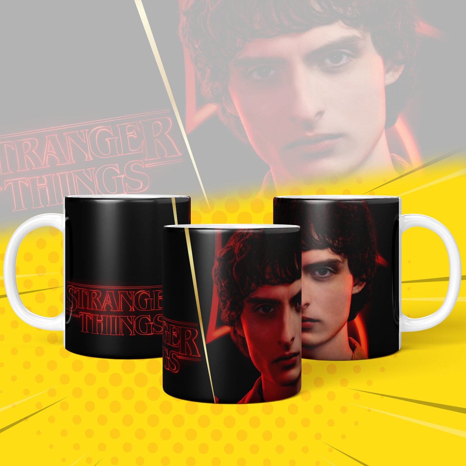 Кружка, "Очень Странные Дела", персонажи сериала "Strenger Things" яркий принт 330 мл, 1 шт