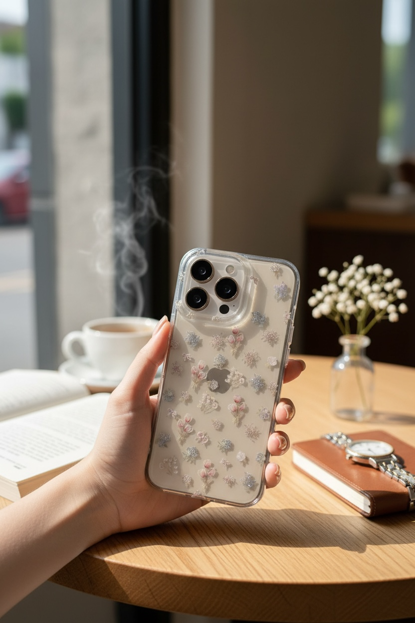 Женский прозрачный чехол для iPhone 13 Pro, премиум TPU, цветочный декор внутри, противоударный, тонкий, люкс дизайн