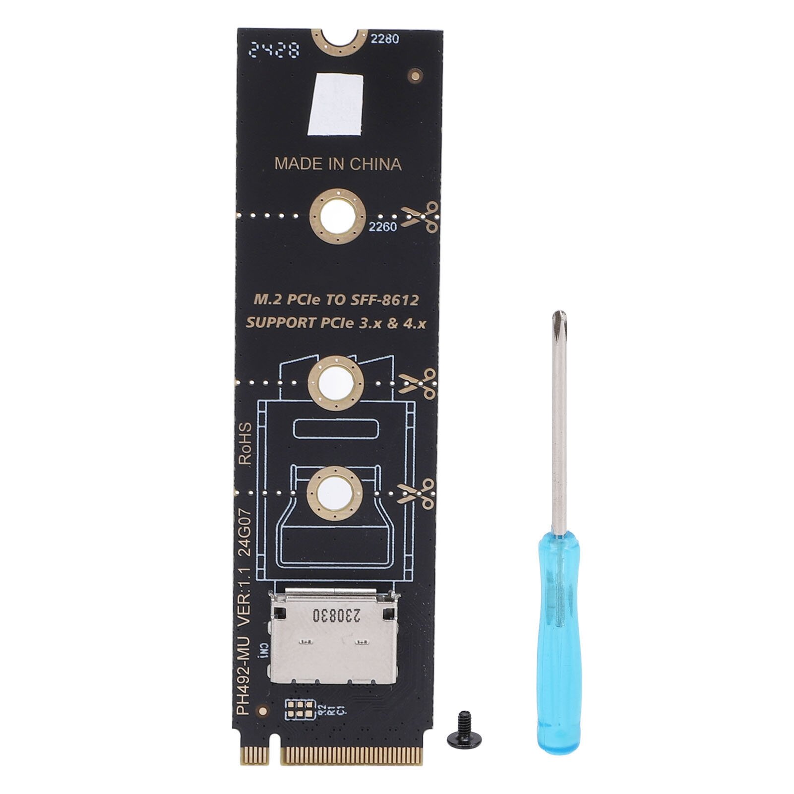 PCIe 3.0 M.2 M Key to Oculink SFF-8611 SFF-8612 Host Adapter Card PCIe NVMe SSD PH492-MU Compatible Expansion