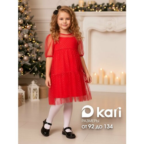 фото Платье kari kids весна-лето 2026, размер 7-8, красный
