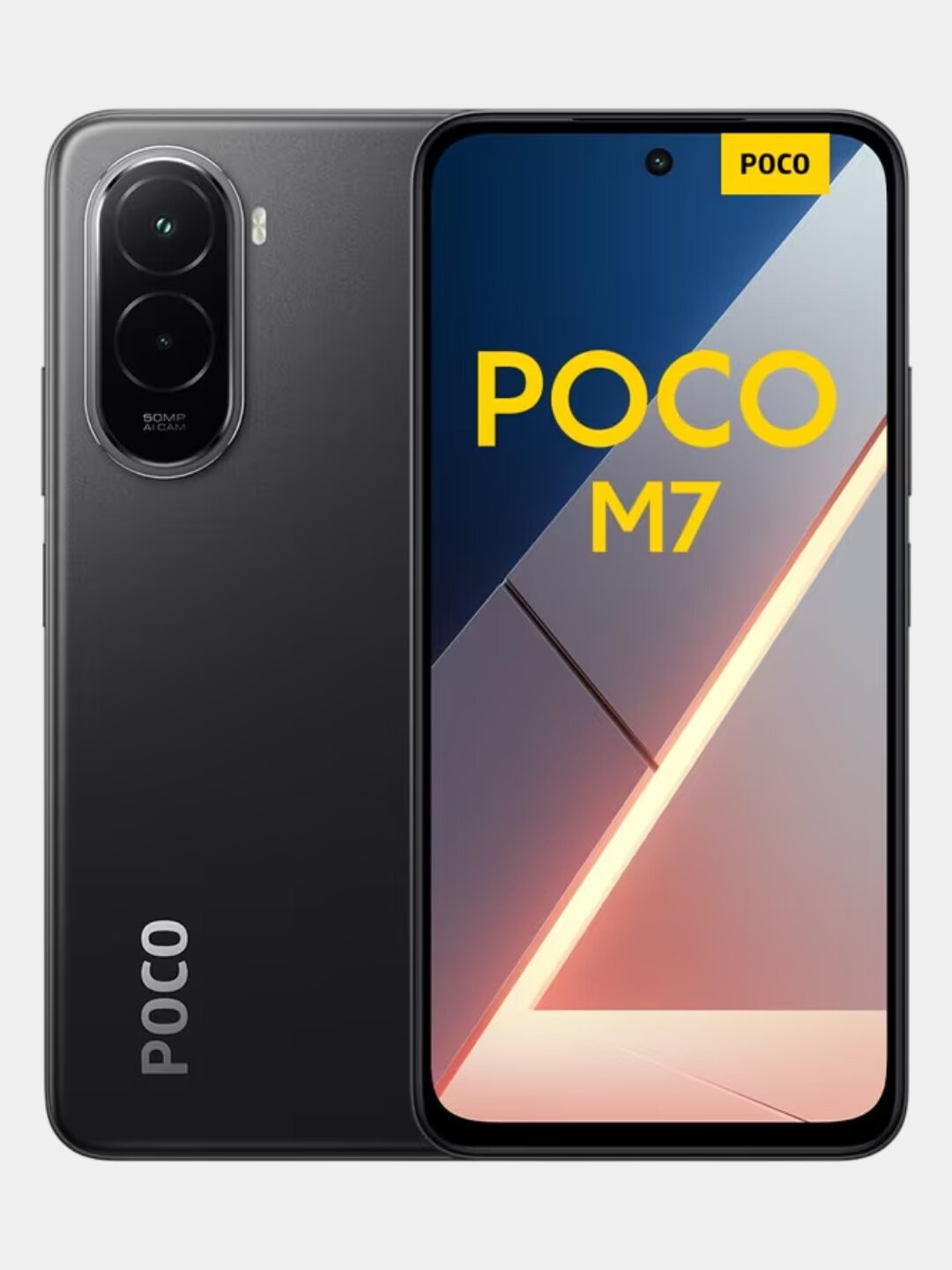 Смартфон POCO M7, Android 15, 6/128GB, экран 120Hz, 6.9", батарея 7000mAh, черный — фото 1