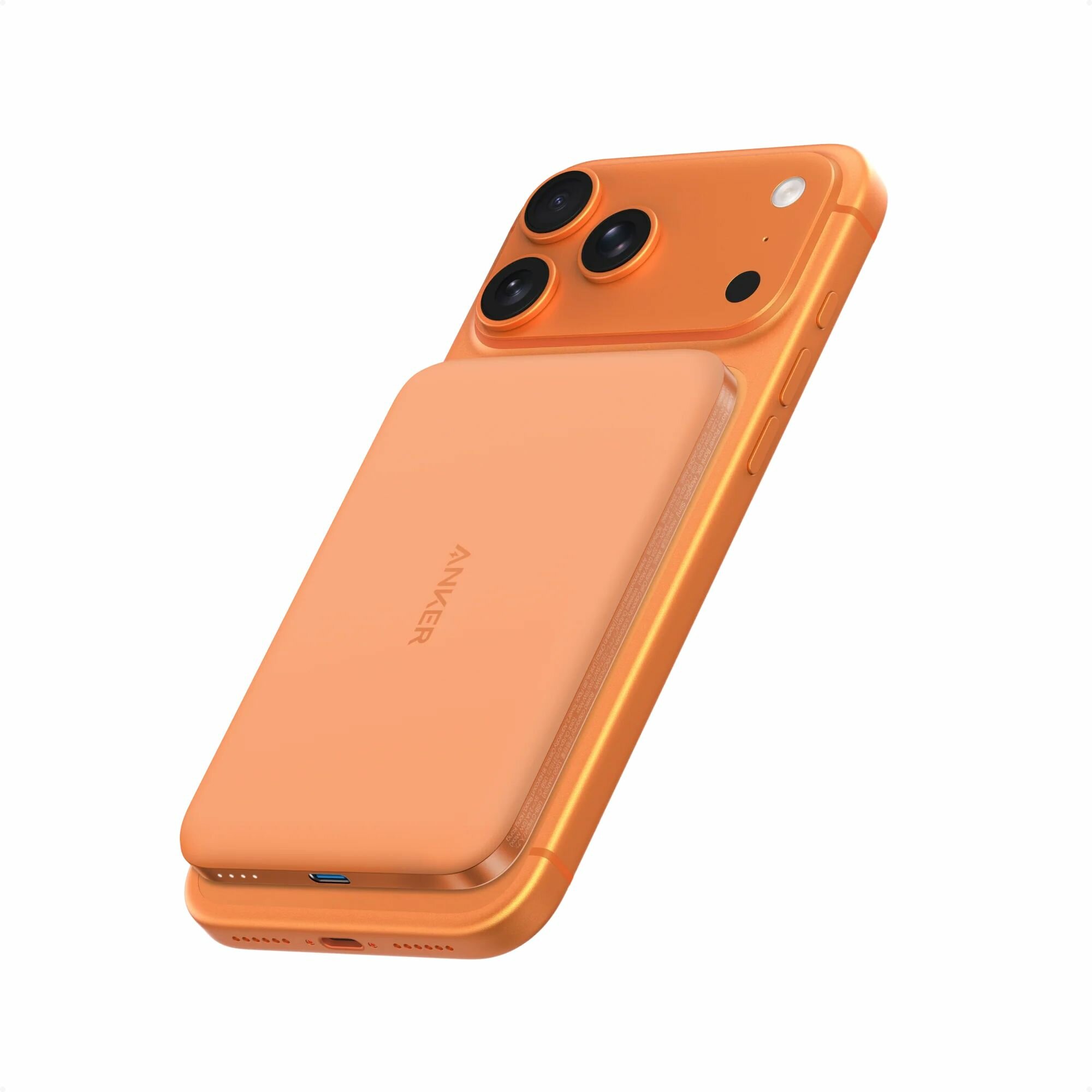 Внешний аккумулятор Anker Nano Power Bank (5K, MagGo, Slim) A1115, 5000 мАч, Qi2 15 Вт, MagSafe, USB-C 20 Вт, ультратонкий, магнитный, оранжевый