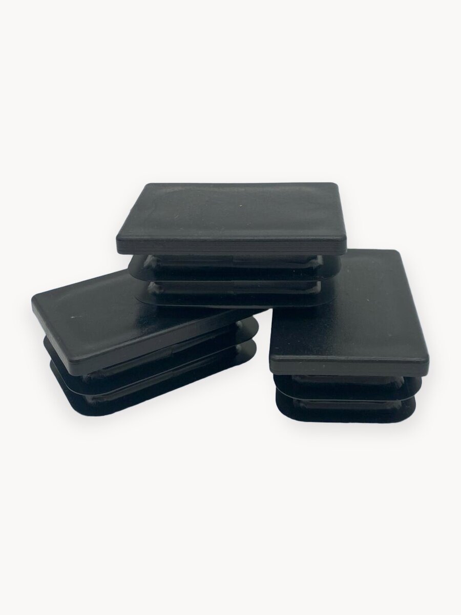 Заглушка декоративная Purus, для профильной трубы, пластик, 40x20мм, цвет черный, 20шт