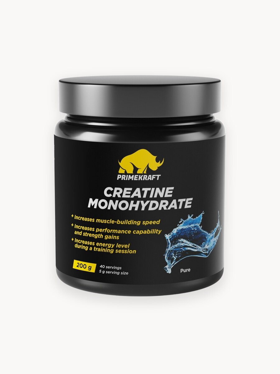 Креатин Моногидрат Микронизированный PRIMEKRAFT Creatine Monohydrate Micronized, Pure (Без Вкуса) 200 гр / 40 порций