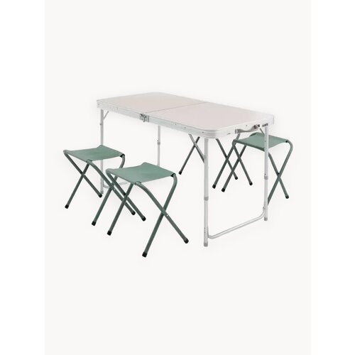 Набор для кемпинга складной стол + 4 стула бежевый Quechua 300