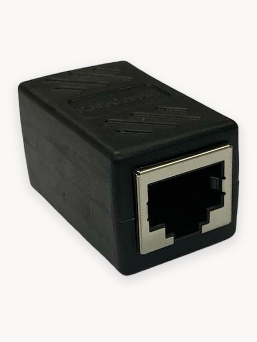 Соединитель интернет кабеля RJ45 RJ45 Ethernet UTP удлинитель коннектор патч корд черный